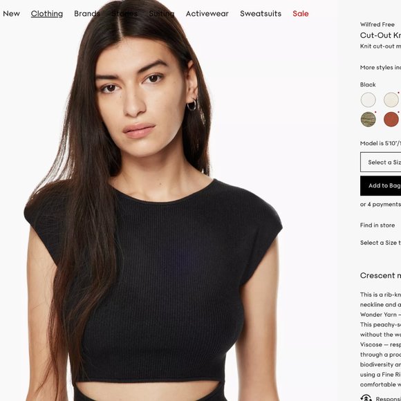 Wilfred Free Cut-Out Knit Mini Dress (black, Aritzia, Size S) - Picture 7 of 8